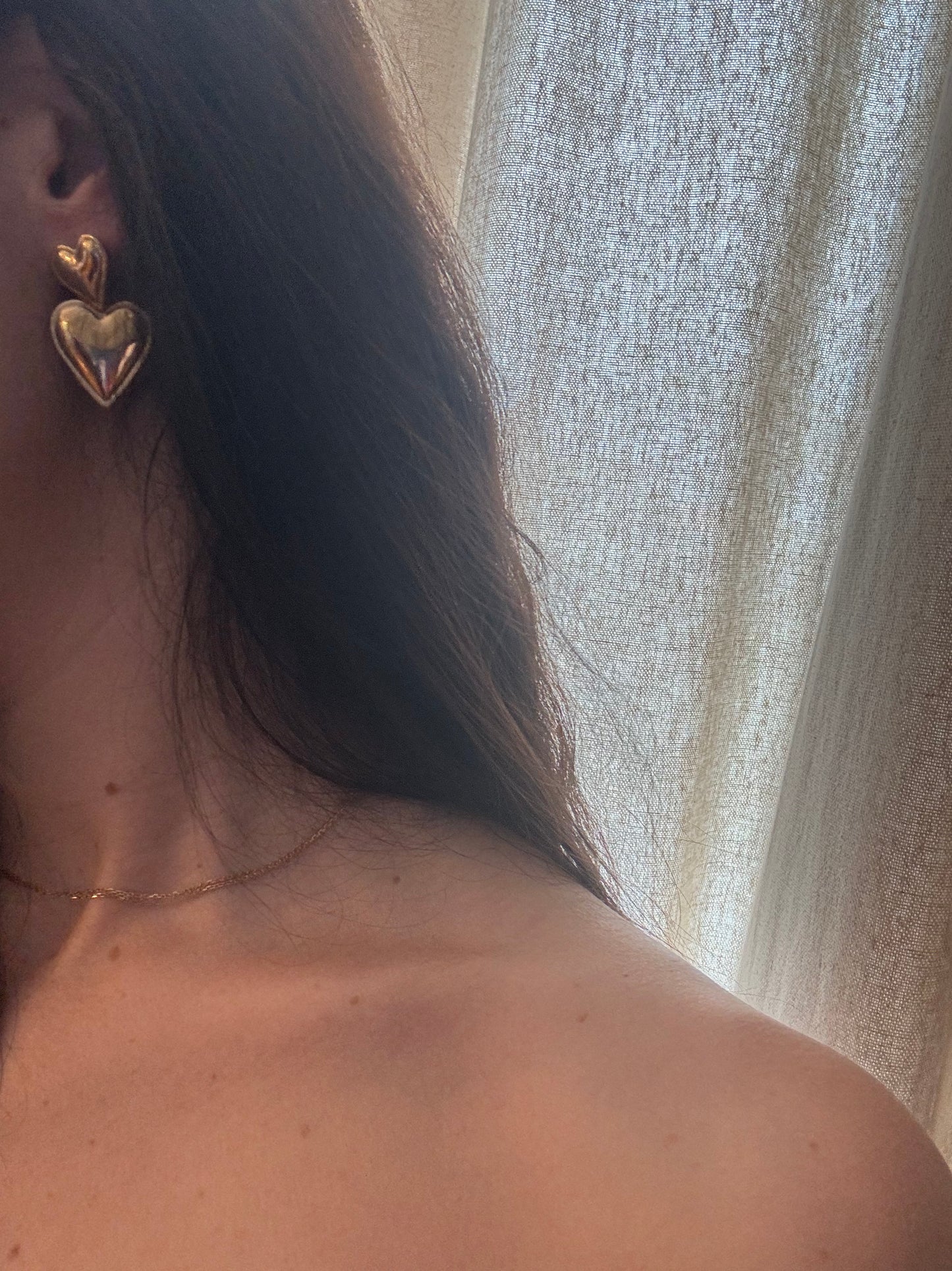 Boucles d’oreilles cœur double