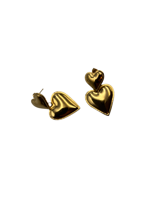 Boucles d’oreilles cœur double
